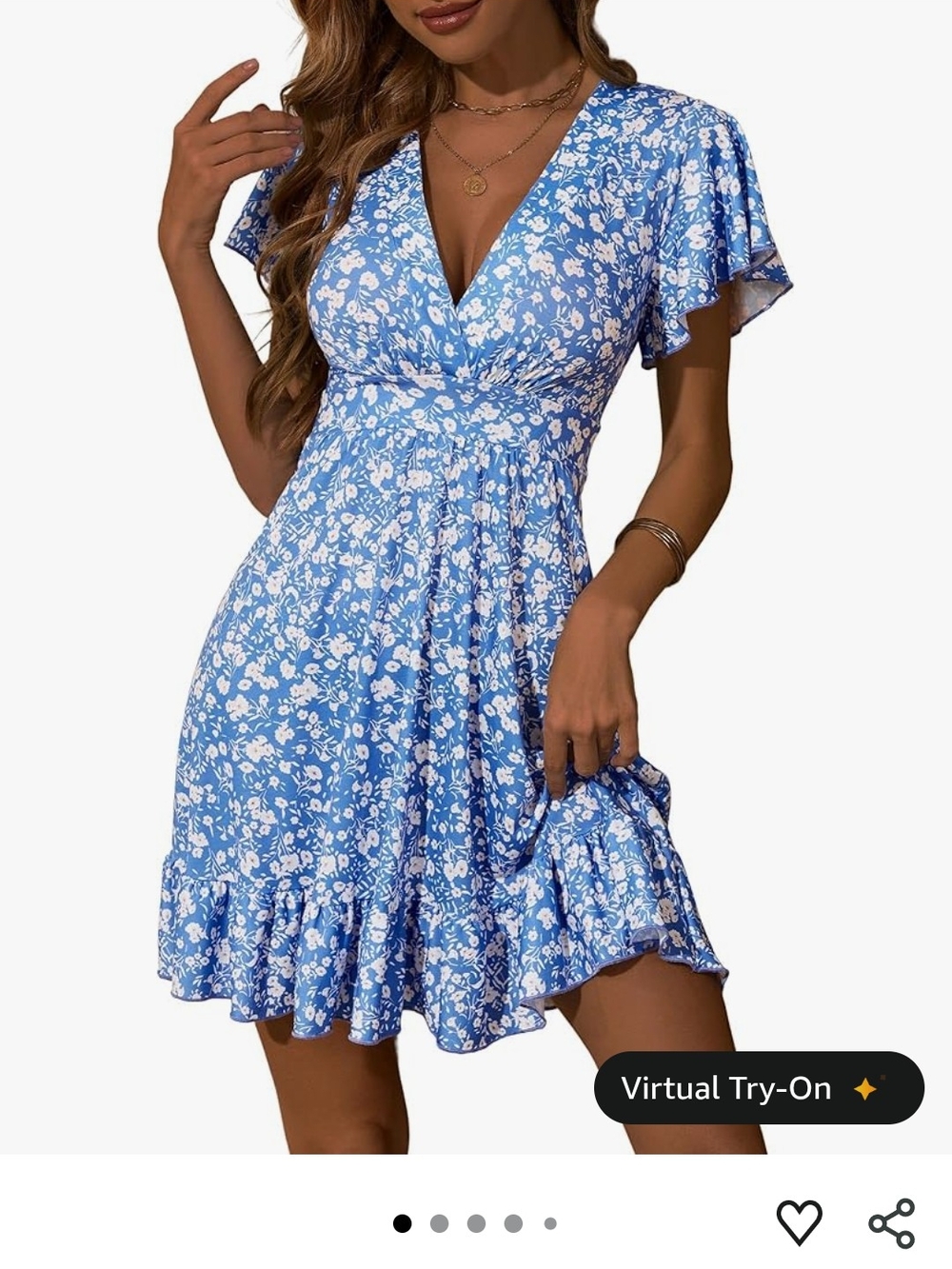NWT Blue Floral Mini Dress